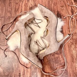 Vince Camuto Baraja Lace Up Suede Pumps Size 8.5M